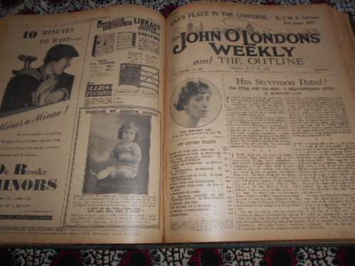 JOHN O`LONDONS WEEKLY-  ONE BINDED VOLUME XXXVII  FROM JUNE - OCT 1937 (Old Literary newspapers)