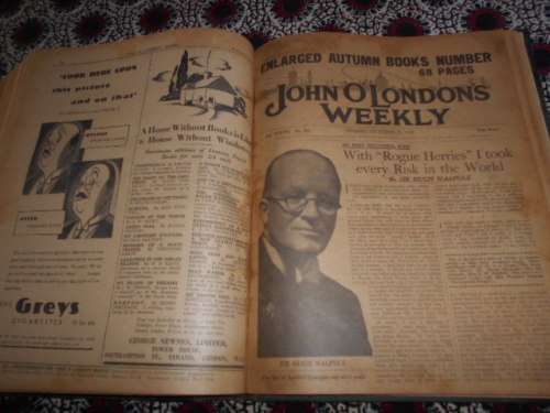 JOHN O`LONDONS WEEKLY-  ONE BINDED VOLUME XXXVII  FROM JUNE - OCT 1937 (Old Literary newspapers)