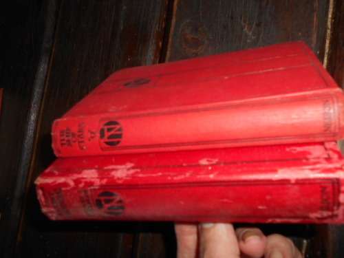 2 small red Thomas Nelson & Sons - THE SHIP OF THE STARS & COUNT HANNIBAL