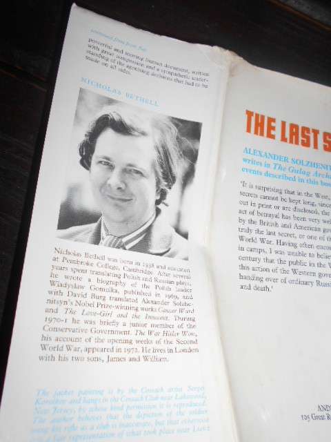 The Last Secret by Nicholas Bethell- repatriation to Russia -1974 1st Ed Hardback