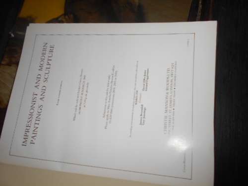 CHRISTIES LONDON -  IMPRESSIONIST & MODERN PAINTINGS & SCULPTURES HARDBACK