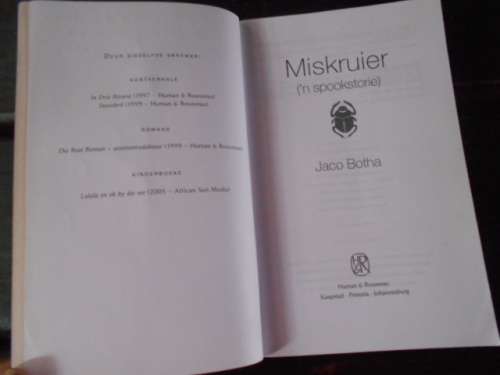 JACO BOTHA - MISKRUIER  - Human & Rousseau sagteband roman 2005