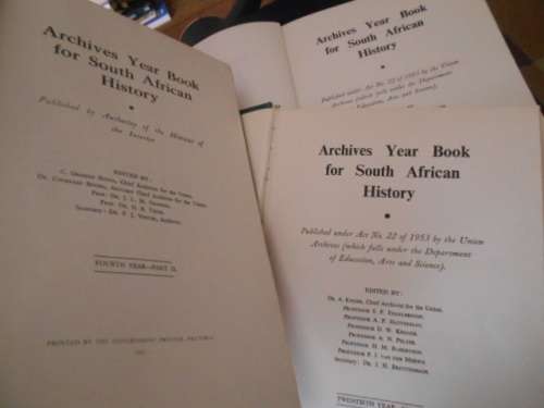3  Cape Times archive SA History yearbooks: 1957 (1 gen P Joubert) & 2  UNIE &  1941 (2) ZAR Wichman