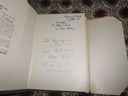BETTIE CLOETE - DIE LEWE VAN SENATOR FS MALAN (PRES SENAAT) autographed