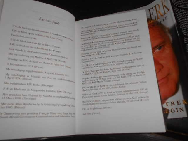 FW DE KLERK - OUTOBIOGRAFIE - DIE LAASTE TREK - `N NUWE BEGIN 1998