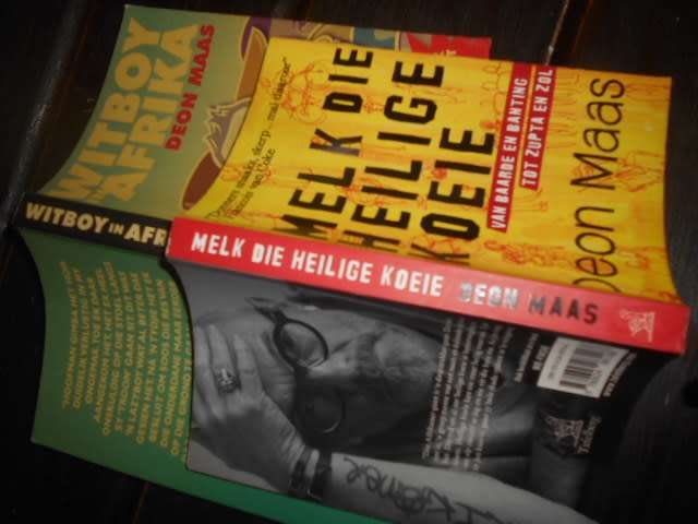2 Deon Maas boeke -  Melk die heilige koeie &  Witboy Africa autographed