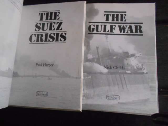 2 FLASHPOINTS illus books:  The Suez Crisis P Harper  & The Gulf war N Childs - Wayland  1988 & 1986