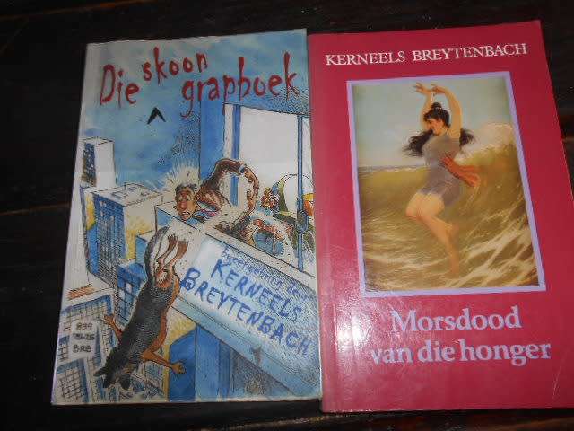 2 KERNEELS BREYTENBACH BOOKS -  Morsdood van die honger autographed &  die skoon grapboek
