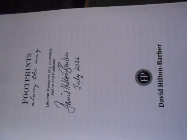 FOOTPRINTS ALONG THE WaY - David Hilton Barber softback 2020 1st ed 2022