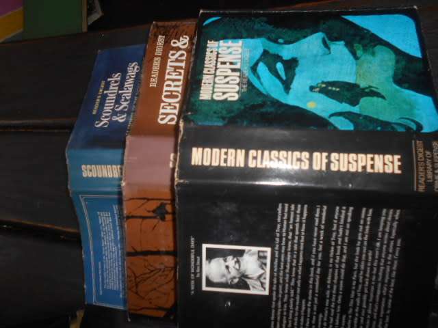 Set of 3 Readers Digest books: Secrets & Spies  WW1 , Scoundrels & Scalawags, Modern Suspense
