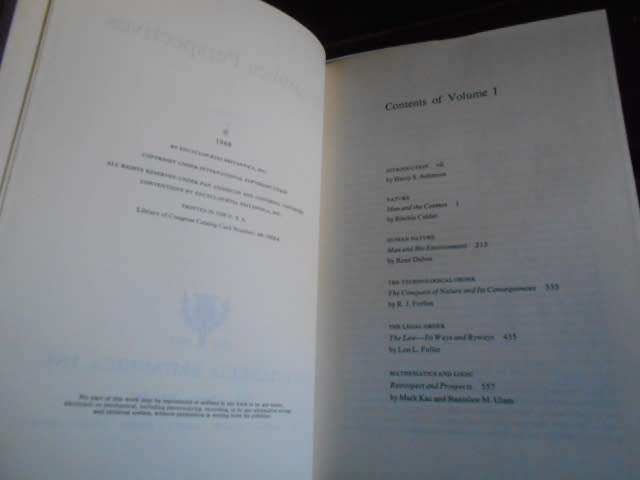 Britannica Perspectives 1768-1968 (Volume 1 of  3 Volumes William Benton publisher