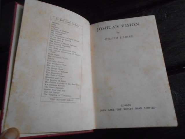 JOSHUA'S VISION - William J Locke -  1928 1st ed Bodley Head novel