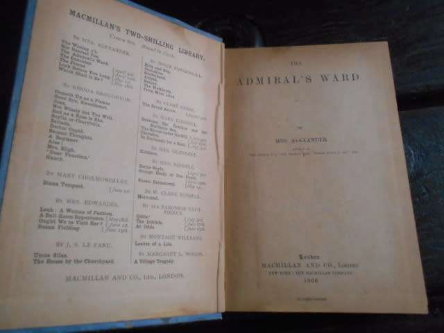THE ADMIRALS WARD BY MRS. ALEXANDER 1900 (two-shilling library) novel