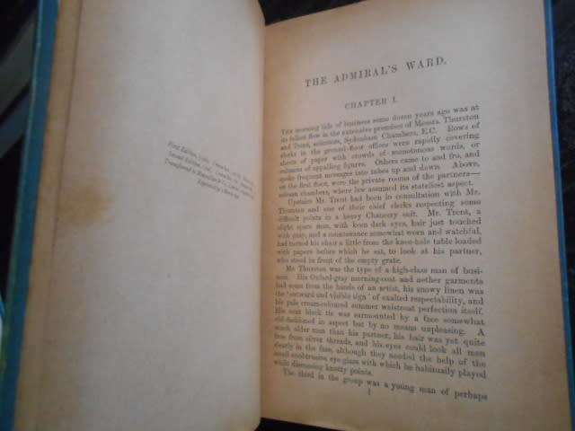 THE ADMIRALS WARD BY MRS. ALEXANDER 1900 (two-shilling library) novel