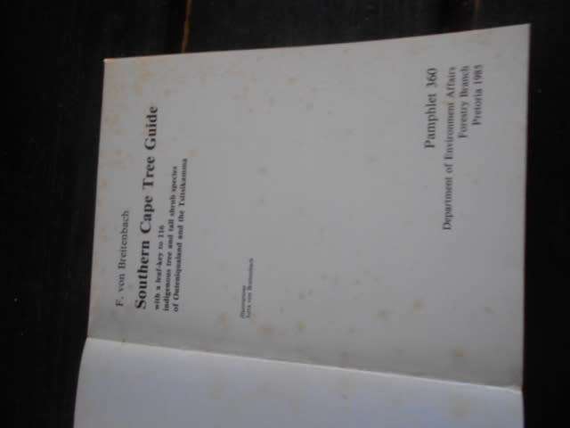 BREITENBACH - SOUTHERN CAPE TREE GUIDE LEAF-KEY ILLUS PAMPLET 360 FORESTRY BRANCH