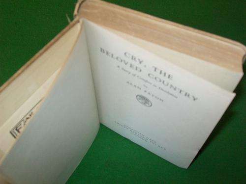 ALAN PATON- 1948 ED. CRY, THE BELOVED COUNTRY  -  Novel of Stephen Kumalo - Comfort in Desolation