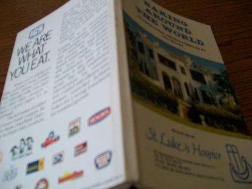 LOU MILLER - BAKING AROUND THE WORLD RECIPE BOOK SOLD IN AID OF ST. LUKE'S HOSPICE KENILWORTH,