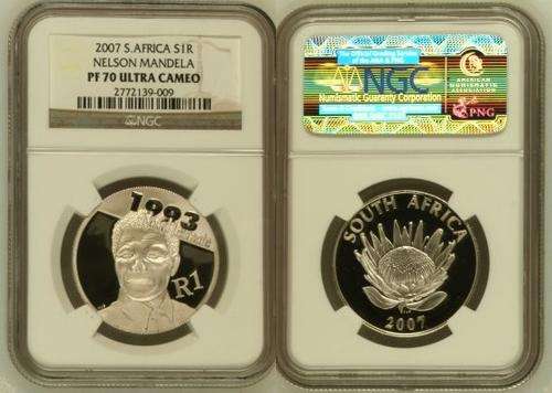 2007 PF70 NELSON MANDELA SILVER R1 NOBEL LAUTRATE WINNER NGC GRADED HIGHEST NGC GRADE AVAILABLE