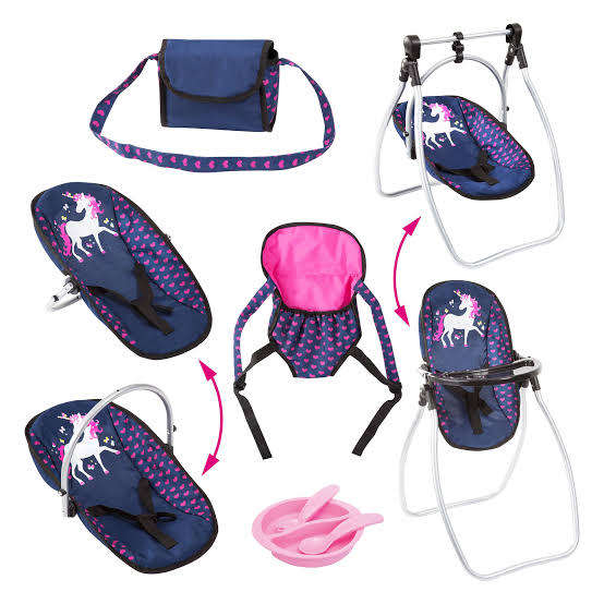 9 IN 1 HIGH CHAIR AND SWING SET FOR DOLLS