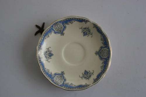 Blue cream petal three small plates