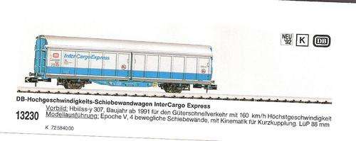 MINITRIX N GAUGE 13230 INTERCARGO EXPRESS