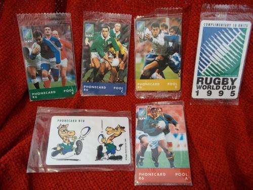 1995 Rugby World Cup, Set of 6x Sealed Phone Cards, FREE POSTAGE!!!