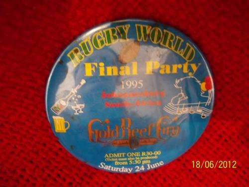 1995 Rugby World Cup, Final Party Badge, POSTAGE R25
