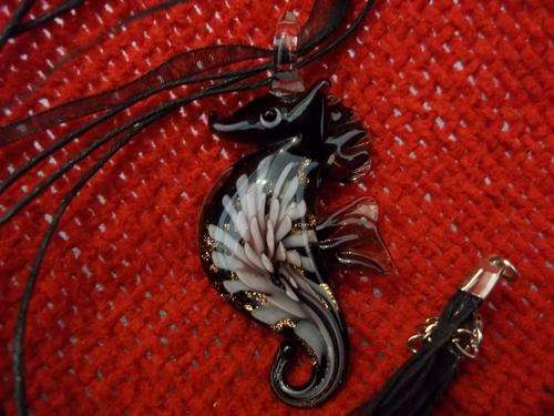MURANO GLASS Pendant on Ribbon Necklace, FREE POSTAGE!!!