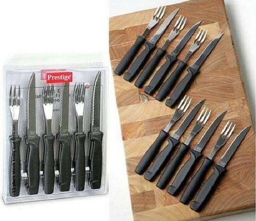 Steak Knife & Fork Set 12 Piece by Prestige