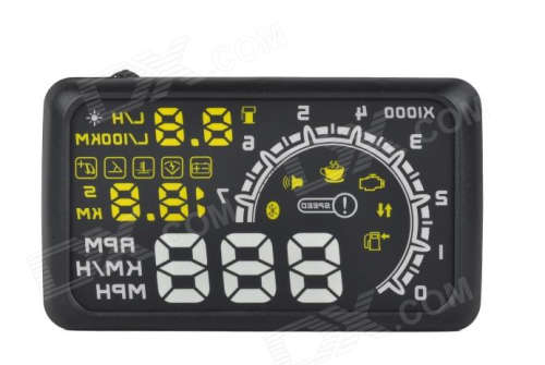5.5" Car HUD Head UP Display + OBD II Interface - Black