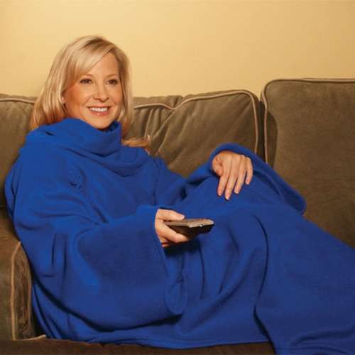 Fleece blanket with sleeves