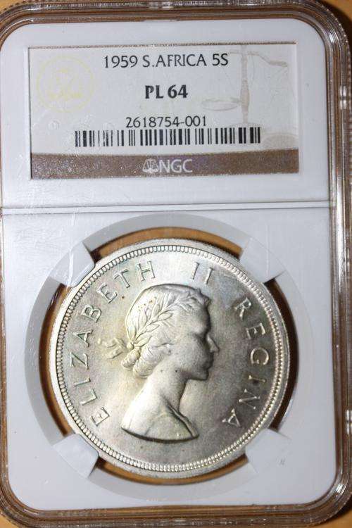 1959 NGC PL64 5 Shillings (Crown).