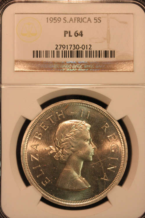 1959 NGC PL64 5 Shillings (Crown).