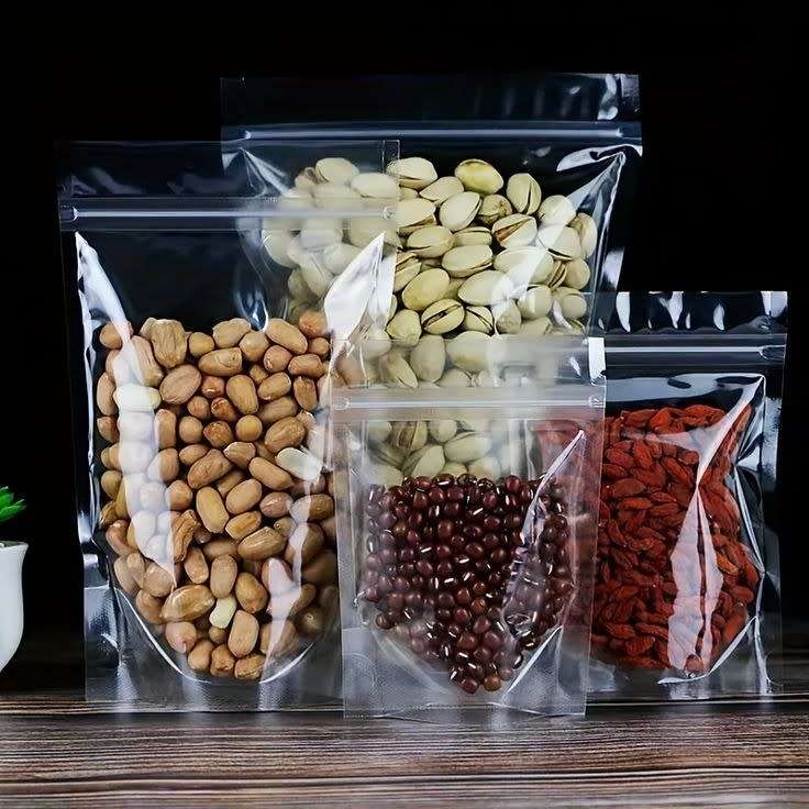 100pieces of 200g clear ziplock pouch