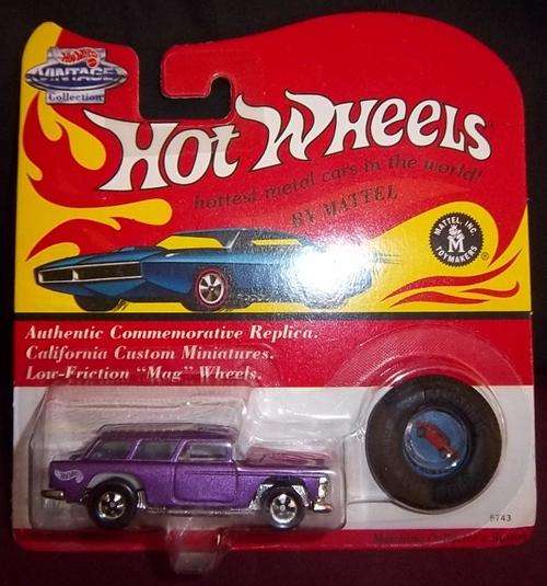 A BOXED HOTWHEELS REDLINE VINTAGE COLLECTION CLASSIC NOMAD,METALIC PURPLE, WITH COLLECTOR'S BUTTON