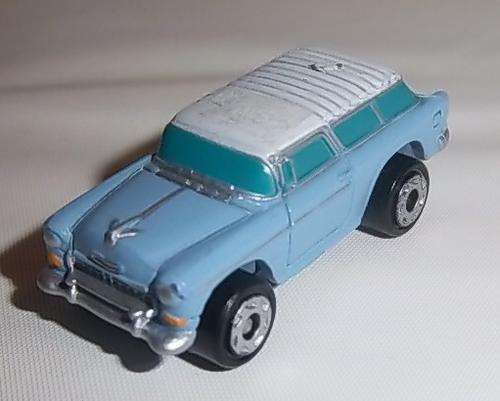 A LIGHT BLUE VINTAGE CAR BY MICRO MACHINES