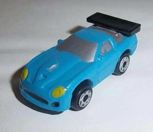 A BLUE RACING CAR BY MICRO MACHINES