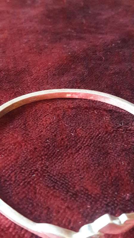 925 Sterling Silver Clip Bangle With Crystal Stone