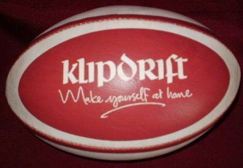 A KLIPDRIFT RUGBY BALL