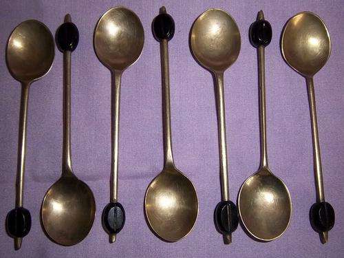 SET X6 EPNS BEAN TEA SPOONS