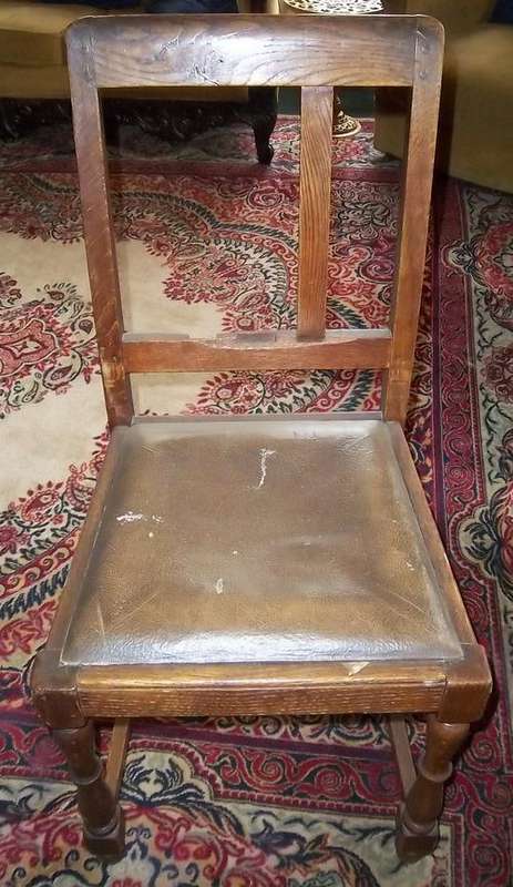AN OAK CHAIR THAT NEEDS YOUR IMAGINATION AND ATTENTION