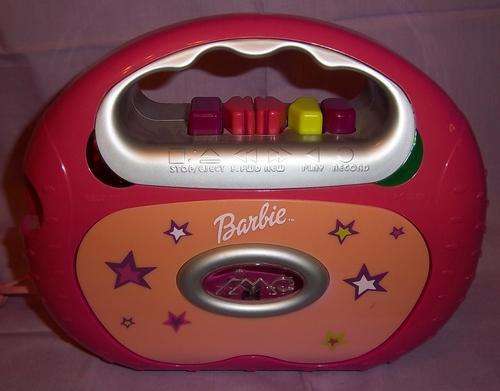 A VINTAGE BARBIE TAPE DECK PLAYER