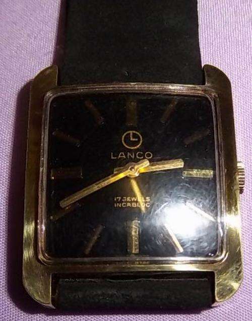 A MEN'S MECHANICAL LANCO WITH BLACK DIAL