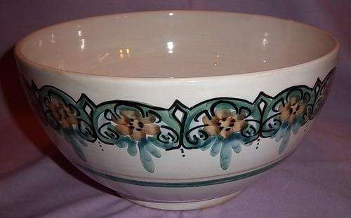 A BIG HAND PAINTED BENONI POTTERIES BOWL