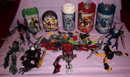 LOT OF BIONICLE PIECES BY LEGO, SOME COMPLETE, SOME INCOMPLETE