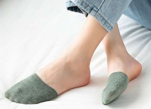 Half Socks - Toe Socks - Hidden Socks in Khaki Green