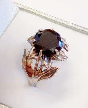 CLEARANCE**3.00ct Genuine Natural Black Diamond Flower Ring ** UNIQUE
