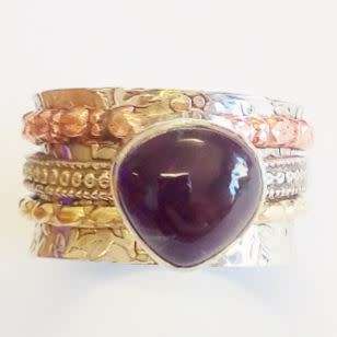 Spinner Ring with Amethyst Size 10