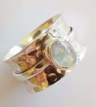 Sterling Silver Ring with Genuine Moonstone Size 9