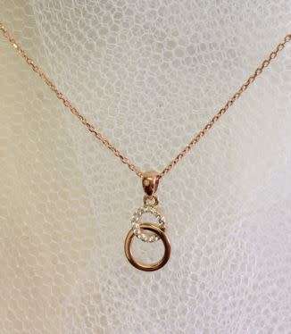 SALE! Arthur Kaplan Beautiful Rose Gold Circles Necklace